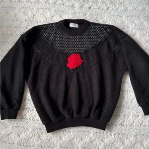 Black Sweater with Red Accent